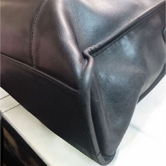 COACH VTG SOFT Black Leather WORK BAG UNISEX In GREAT CONDITION With COA - Picture 6 of 16